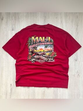Vintage Pacific Harley Davidson Maui Hawaii T Shirt Mens XL Y2K 90s Biker Tee